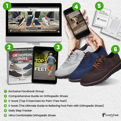 Ultra Comfy - Healthy and Supportive Walking Shoes Navy (Black Sole Edition)